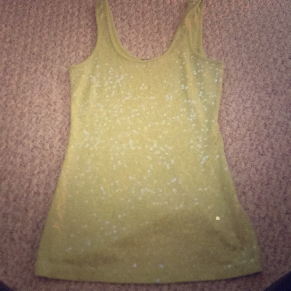 Neon yellow sequin shirt